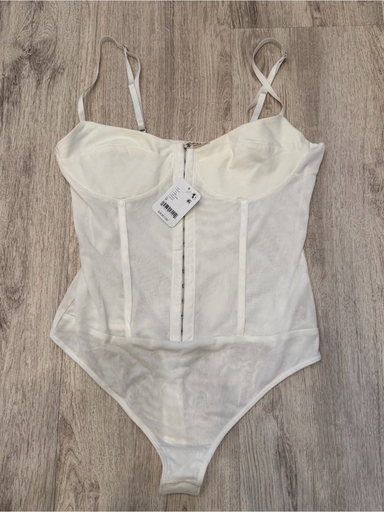 Intimately By Free People Tops - NWT Intimately Free People White Sheer Corset Bodysuit Medium